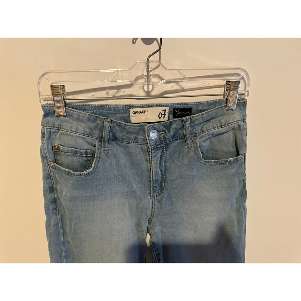 Garage Womens Highwaist Straight Jeans Sz7 26 waist Light Wash Flawed Gem READ - Picture 6 of 12